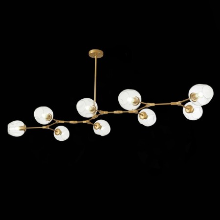 Suspended EVOLUCE lamp. Sle154823-09. Rametto. 9x40 watts, E27, 233x82x33 cm, golden color-1