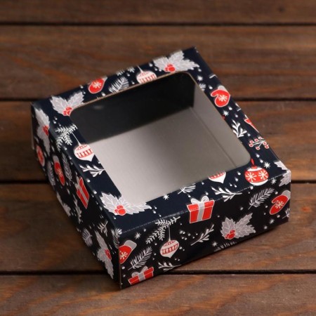 Gift box, cover is, "winter", 14.5 x 14.5 x 6 cm-3