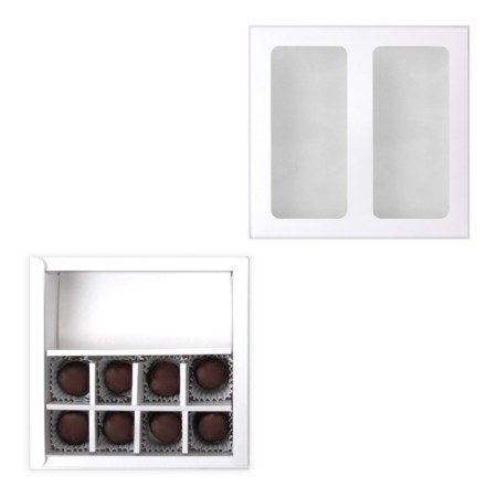 Folding box under 8 sweets + chocolate, white, 17.7 x 17.8 x 3.8 cm-1