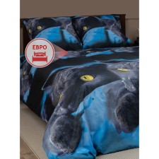 Less Win -linen euro amore mio, size 200x210 cm, 200x215 cm, 70x70 cm - 2 pcs, blue blue color