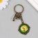 A metal keychain, glass with a carbine "Spider and clover in the medallion" Bronze 9.5 cm