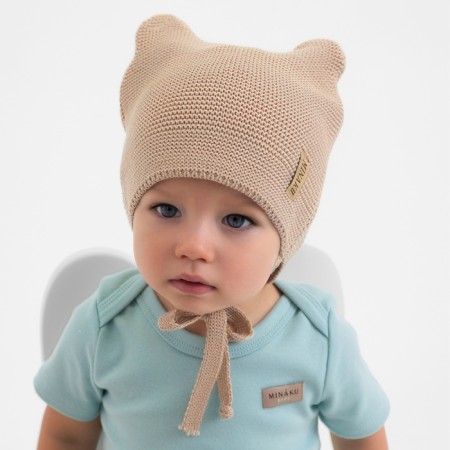 Children's hat minku rr 42-44, beige color-1