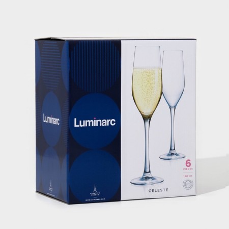 Set of glass glasses for champagne "Celest", 160 ml, 6 pcs-5