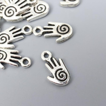 Decor for creativity Metal "palm - cycle" silver 1.5x0.8 cm
