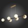 Suspended EVOLUCE lamp. Sle220403-06. Forli. 6x60 watts, E27, 105x40x18 cm, black color, brass