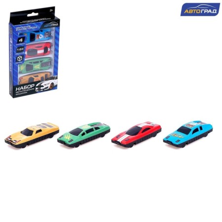 Set of metal machines "Race", 4 pcs., Mix colors