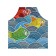 Apron of a kitchen with a photo print "Colorful fish on the waves", adjustable, size OS