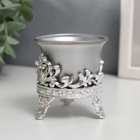 Climber Plastic, glass "Lotus flower" silver 6.5x6x6 cm-2