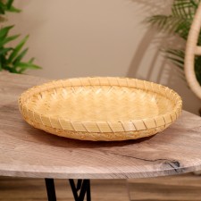 The tray is wicker, from bamboo 30x30x2 cm