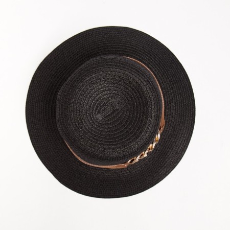 Women's hat with a chain minku Black color, rr 58-2