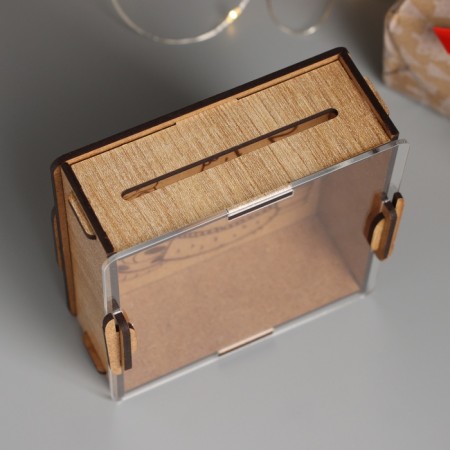New Year's piggy bank with acrylic "Snake. Holiday" 12x12x4 cm-4