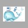 Sticker Plastic Interior color "Whale with a lighthouse and a Seagull" 40x60 cm