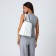 City backpack of artificial leather with lightning, white color