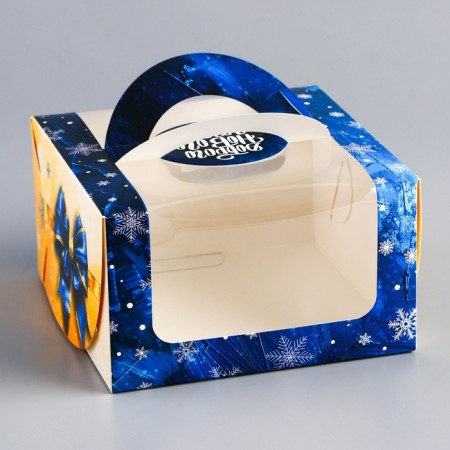 New Year. Bearbox under the Bento-Port with the Window "New Year's Post", 14 x 14 x 8 cm-1