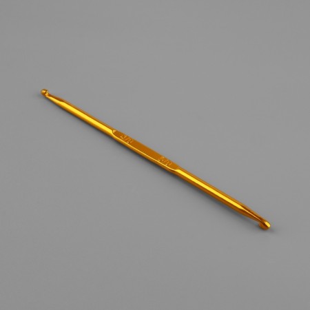 Knitting hook, bilateral, d = 4/5 mm, 13 cm, gold color-4