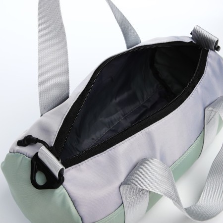 Youth bag with zipper, green color-5