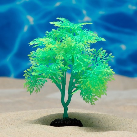 The plant is artificial aquarium, luminous, 15 cm, green