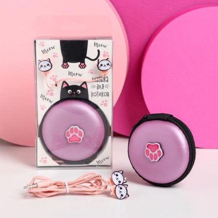 Set of headphones vacuum and cover "Music for cats"