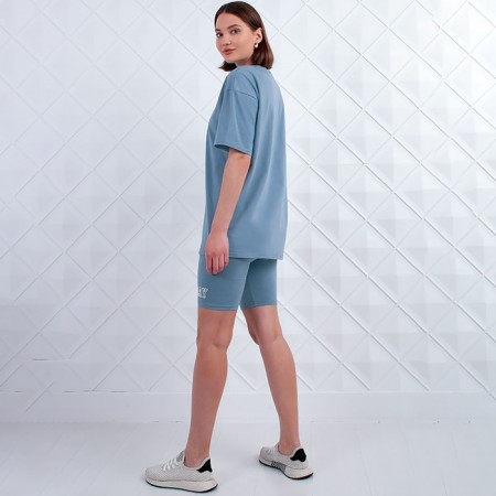 Women's home set (T -shirt/Bridges), jeans color, size 50-3