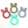 Silicone teether for teeth "Bunny", children's, color mix