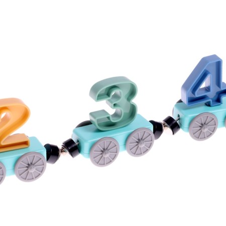Railway "Number Train", children's, magnetic connection, works from batteries-3
