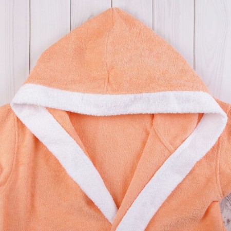 Women's bathrobe, size 52, white/peach, Makra-1