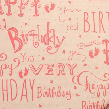 Paper Packing Craft "Happy Red", 0.6 x 10 m-1