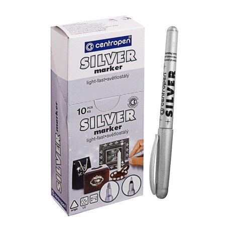 Permanent marker for a decor 3.8 mm centropen 2690, line 1.5 - 3.0 mm, silver color
