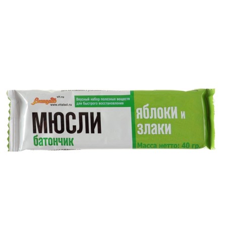 Batonchik "Vitala" Muslin Apple and Zlaki, 40 g.