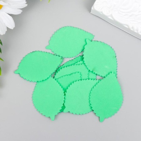 Foamiran's blank "Pilchet sheet" (set 10 pcs) 4.5x3 cm green-1