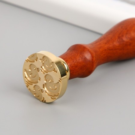 Printing for wax with a wooden handle "Ducks" 9x2.5x2.5 cm-3