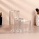 Organizer for cotton sticks and disks, with a lid, 3 sections, 14 × 14 × 13 cm, the color is transparent