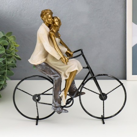 Souvenir Polystone Romance "Lovers - Bicycle Walk" 26.5x12.5x26 cm-1