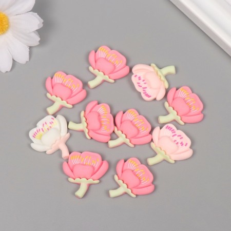 Decor for creativity plastic "Blocked tulip" set 10 pcs mix