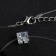 Piece "on the fishing line" Cube, white color in silver, 30 cm