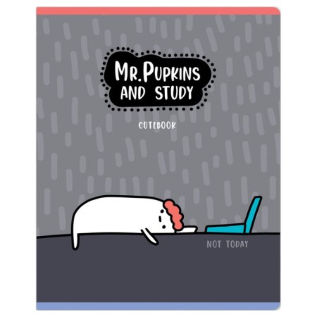 Notebook 48 sheets in the Meshu Mr. Pupkins, cover coated cardboard, twin-lak + selective UV-lak, OFSET block, mix-7
