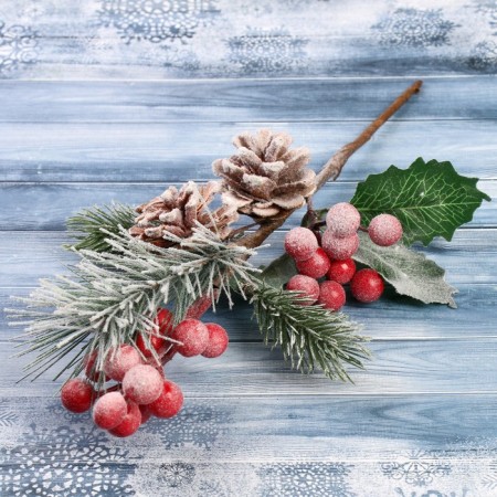 Decor "Winter Dreams" Berries of needles lump of hook, 30 cm