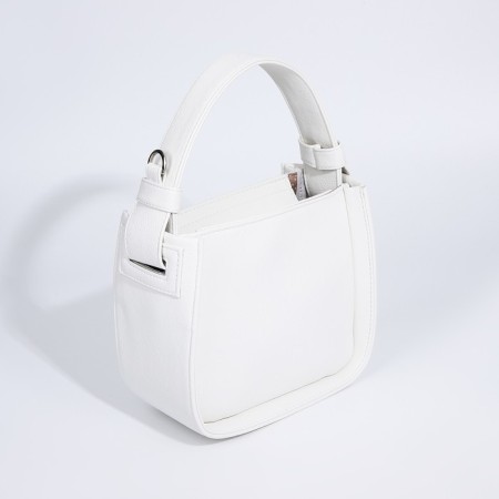 Women's bag on the zipper Textura, small size, white color-1