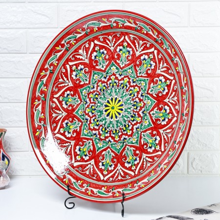 Largan Rishtan ceramics "Flowers", 55 cm, red-2