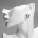 Hooping earrings Xuping nobility, white color in silver, d = 2 cm