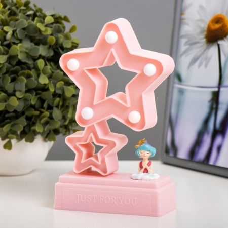 Stars nightlight 5XLED 4000K 2HAA Pink 20x12x5.5cm Risalux-1
