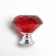 Handle button cappio, red color "diamond", glass, d = 25 mm