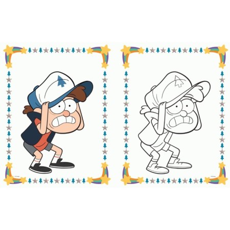Gravity Falls. Coloring (with stickers) No. 4 (Mabel with chubby. Color)-2