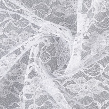 Hypyura flap, large flowers, white, 150 × 160 cm