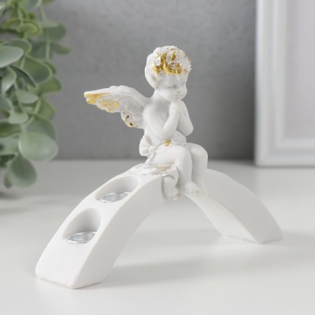 Polystone candlestick for 4 candles "Angel Prayer" D-1,2 cm 10.2x13.6x5 cm-1