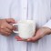Ceramic "Swallows" white mug, 260 ml, white color