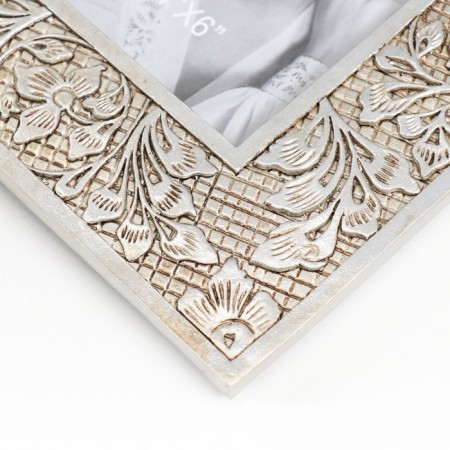 Photo frame Polystone 10x15 cm "Fairytale flowers. FISTING" Gold with silver 23x18.5 cm-2