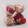 Set of balls plastic D-8 cm, 4 pcs "Cowley" burgundy gold