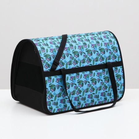 Bag - carrying for animals with print, 49 x 30 x 35 cm, mix of flowers-7