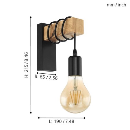 Bra Townshend 10W E27, black, brown-3